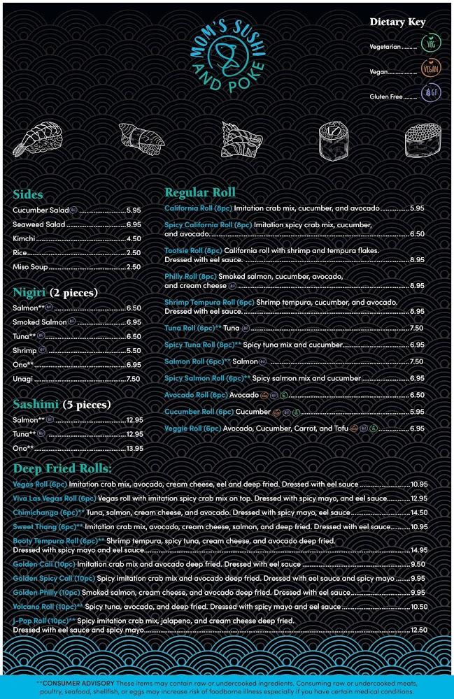Mom's Sushi & Poke Menu image 1