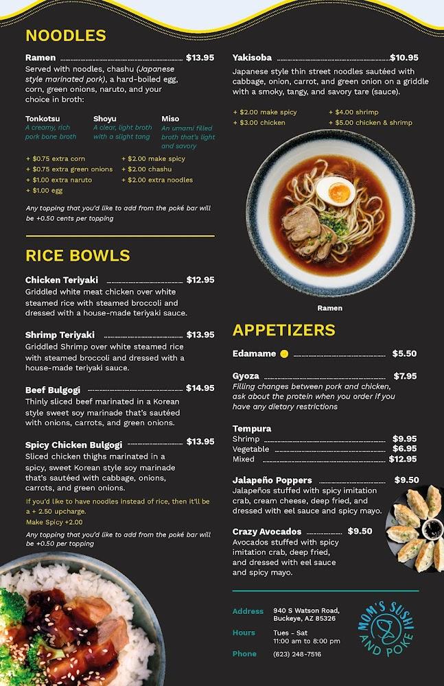 Mom's Sushi & Poke Menu image 2